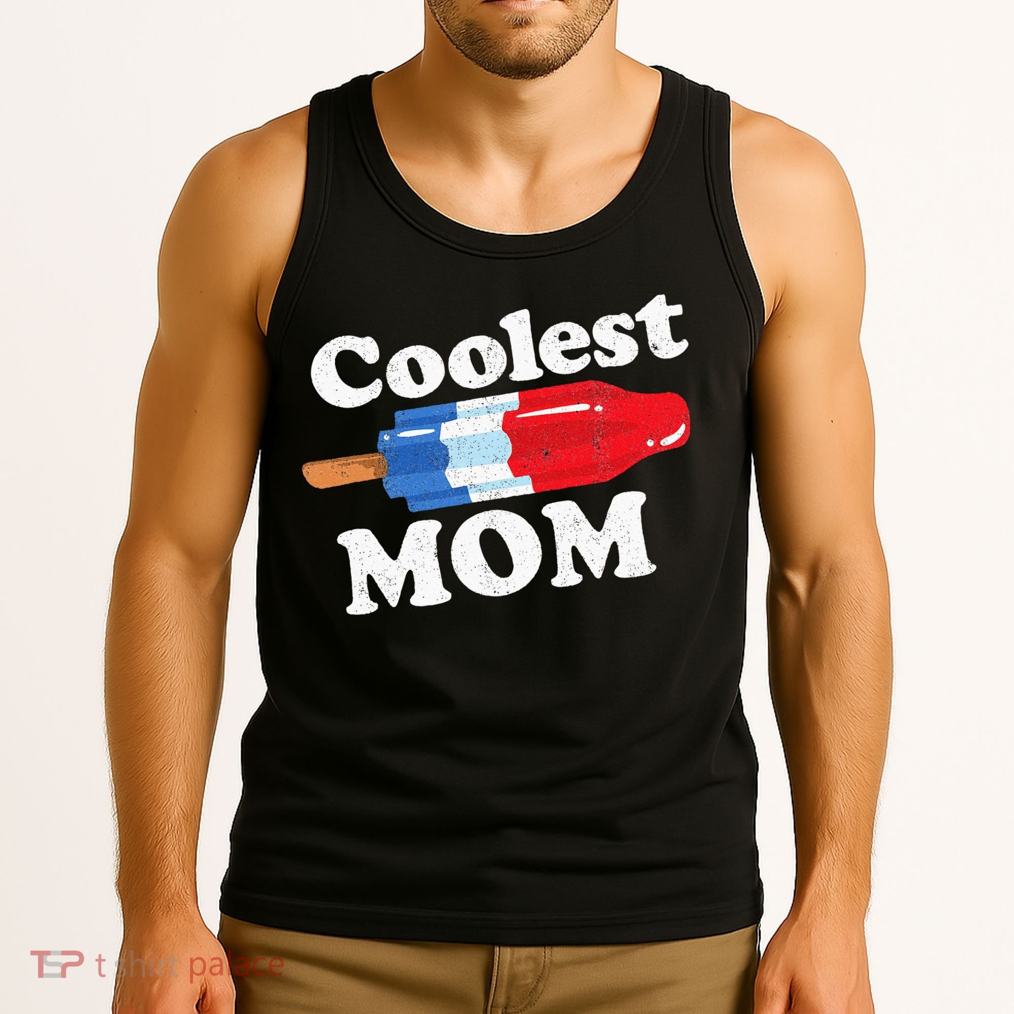 Coolest Mom Popsicle Funny Bomb Retro 80s Pop Mothers Gift Tank Top