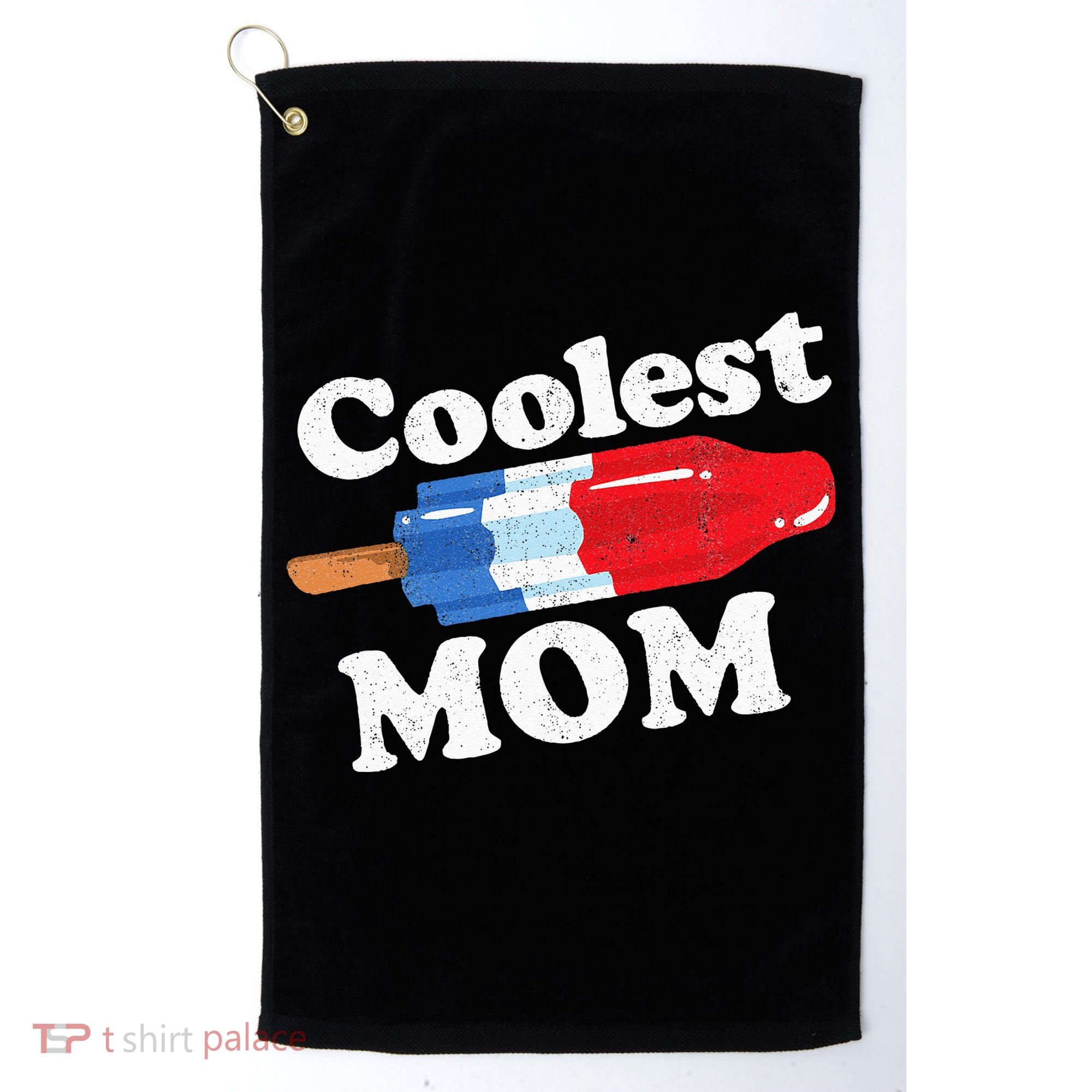 Coolest Mom Popsicle Funny Bomb Retro 80s Pop Mothers Gift Golf Towel