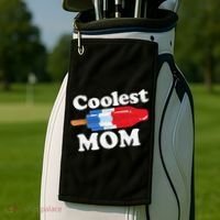 Coolest Mom Popsicle Funny Bomb Retro 80s Pop Mothers Gift Golf Towel thumb 2