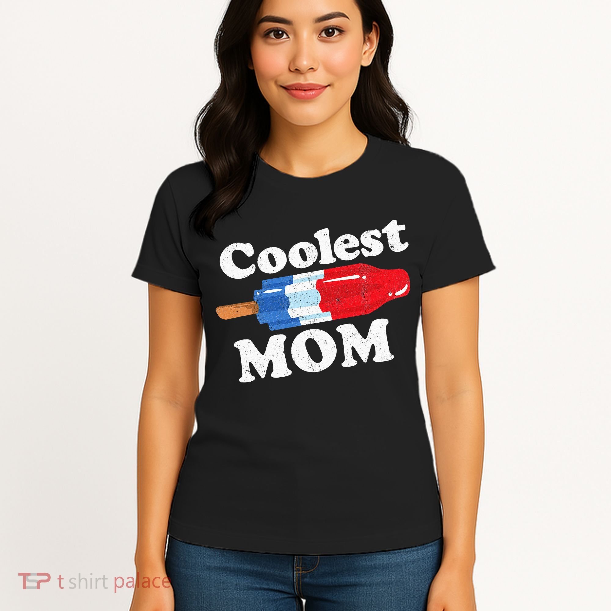 Coolest Mom Popsicle Funny Bomb Retro 80s Pop Mothers Gift Women's T-Shirt