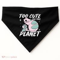 Cat Mom Puns Too Cute For This Planet Earth Astronomy Lover Gift USA-Made Doggie Bandana thumb 0
