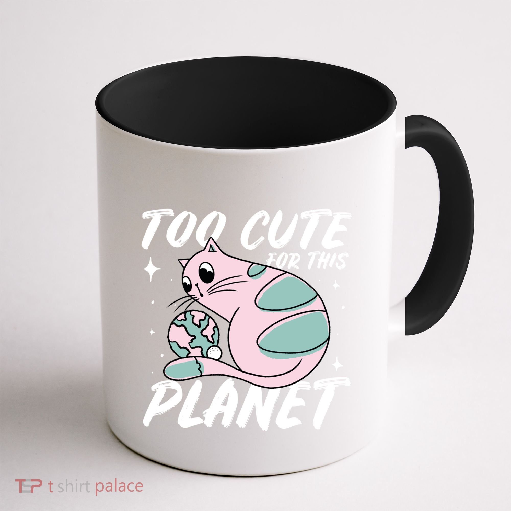 Cat Mom Puns Too Cute For This Planet Earth Astronomy Lover Gift Coffee Mug