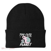 Cat Mom Puns Too Cute For This Planet Earth Astronomy Lover Gift Beanie thumb 0