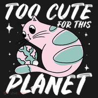 Cat Mom Puns Too Cute For This Planet Earth Astronomy Lover Gift Women's Hoodie thumb 2