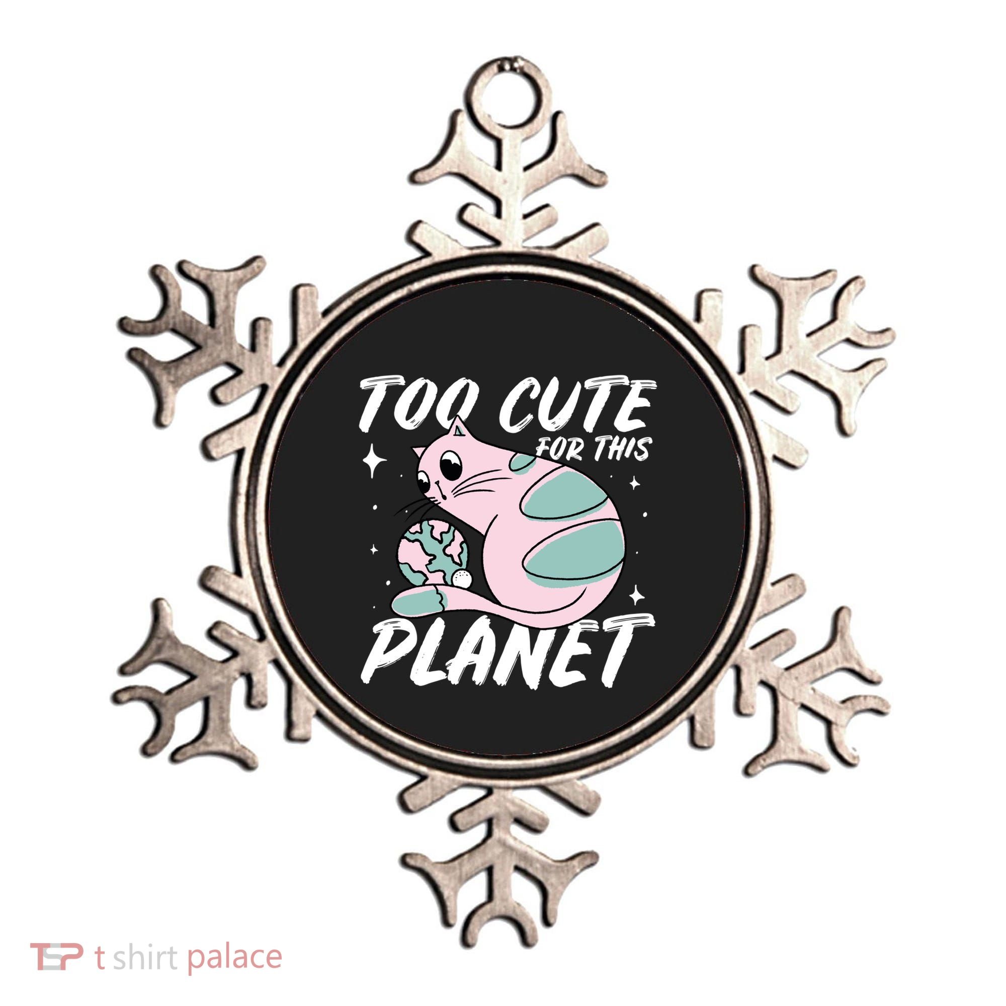 Cat Mom Puns Too Cute For This Planet Earth Astronomy Lover Gift Ornament