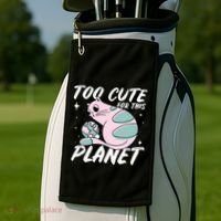 Cat Mom Puns Too Cute For This Planet Earth Astronomy Lover Gift Golf Towel thumb 2