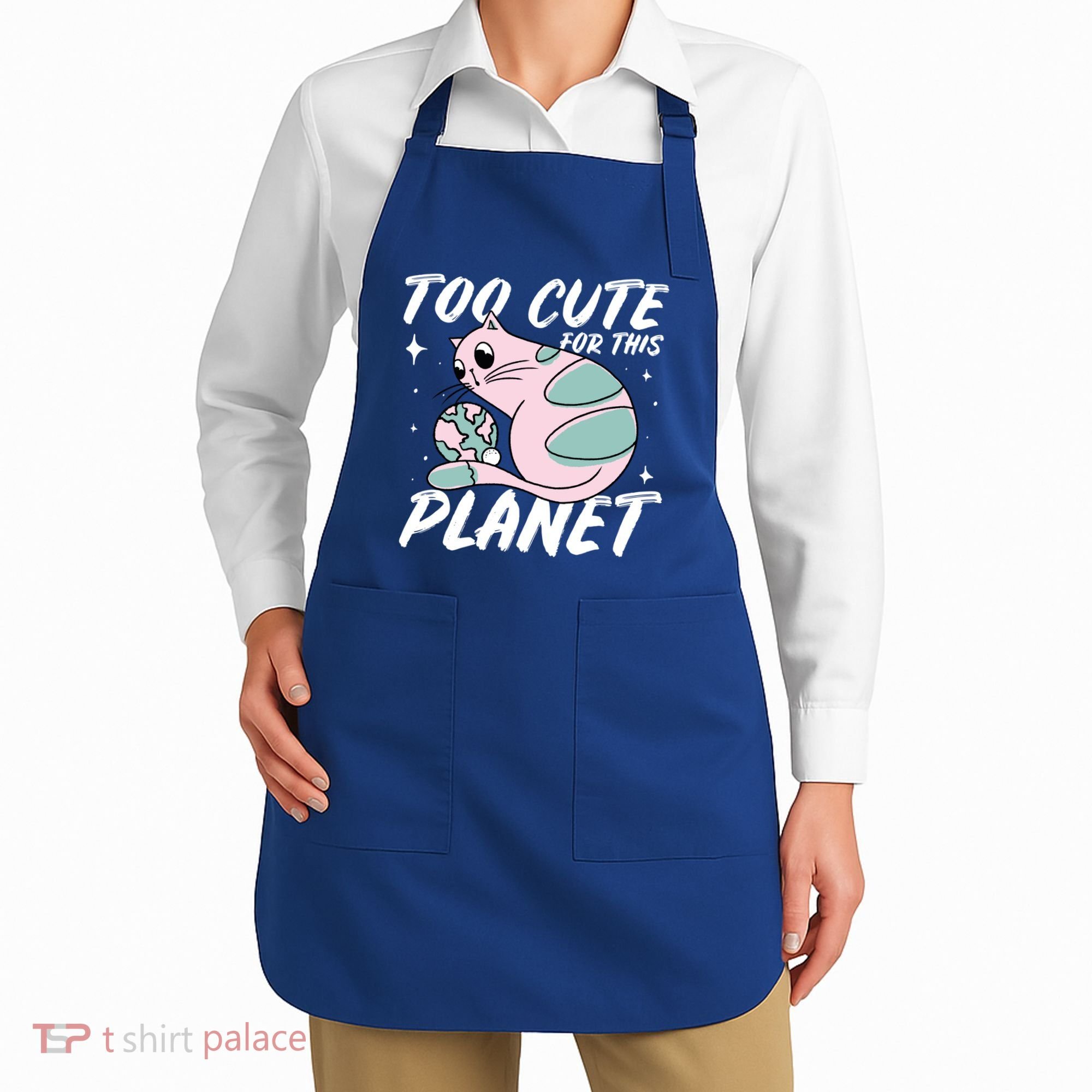 Cat Mom Puns Too Cute For This Planet Earth Astronomy Lover Gift Apron