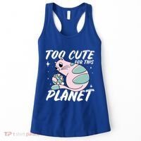 Cat Mom Puns Too Cute For This Planet Earth Astronomy Lover Gift Women's Tank Top thumb 0