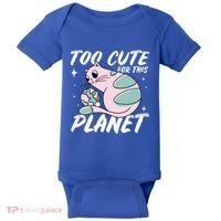 Cat Mom Puns Too Cute For This Planet Earth Astronomy Lover Gift Baby Bodysuit thumb 0