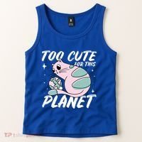 Cat Mom Puns Too Cute For This Planet Earth Astronomy Lover Gift Tank Top thumb 2