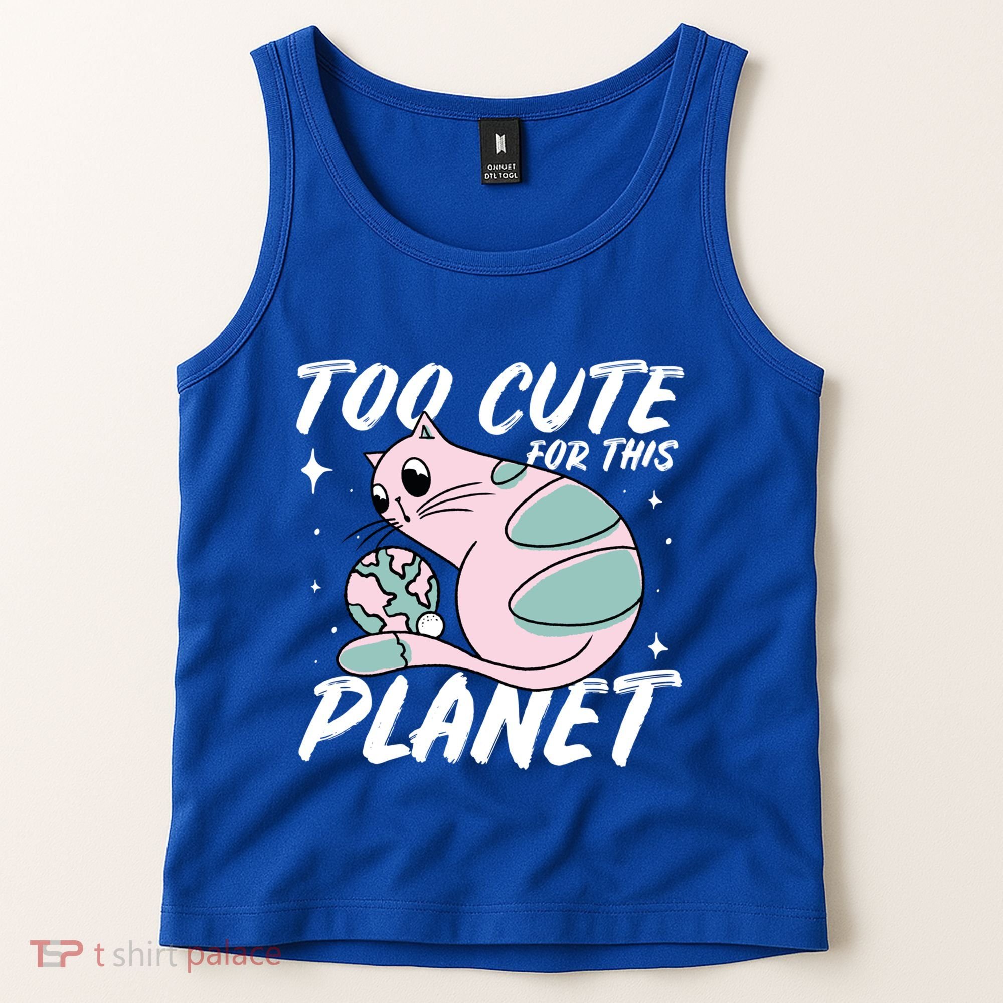 Cat Mom Puns Too Cute For This Planet Earth Astronomy Lover Gift Tank Top