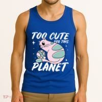 Cat Mom Puns Too Cute For This Planet Earth Astronomy Lover Gift Tank Top thumb 3
