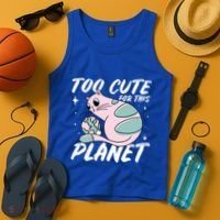 Cat Mom Puns Too Cute For This Planet Earth Astronomy Lover Gift Tank Top thumb 4