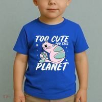 Cat Mom Puns Too Cute For This Planet Earth Astronomy Lover Gift Toddler T-Shirt thumb 2