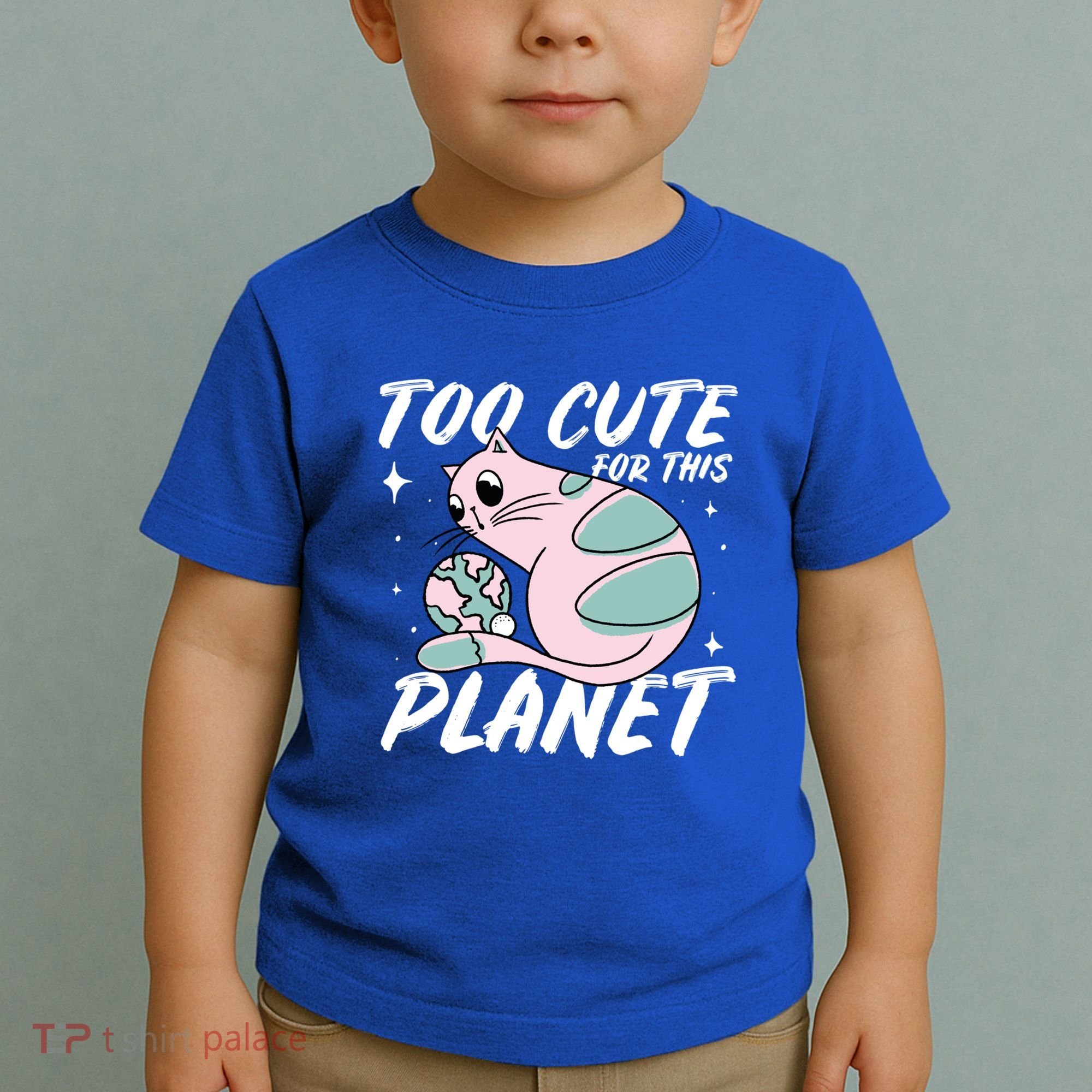 Cat Mom Puns Too Cute For This Planet Earth Astronomy Lover Gift Toddler T-Shirt