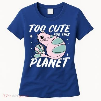 Cat Mom Puns Too Cute For This Planet Earth Astronomy Lover Gift Women's T-Shirt