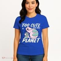 Cat Mom Puns Too Cute For This Planet Earth Astronomy Lover Gift Women's T-Shirt thumb 4