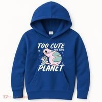 Cat Mom Puns Too Cute For This Planet Earth Astronomy Lover Gift Kids Hoodie thumb 0