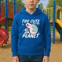 Cat Mom Puns Too Cute For This Planet Earth Astronomy Lover Gift Kids Hoodie thumb 2
