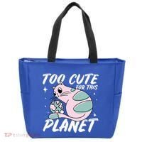 Cat Mom Puns Too Cute For This Planet Earth Astronomy Lover Gift Tote Bag thumb 0