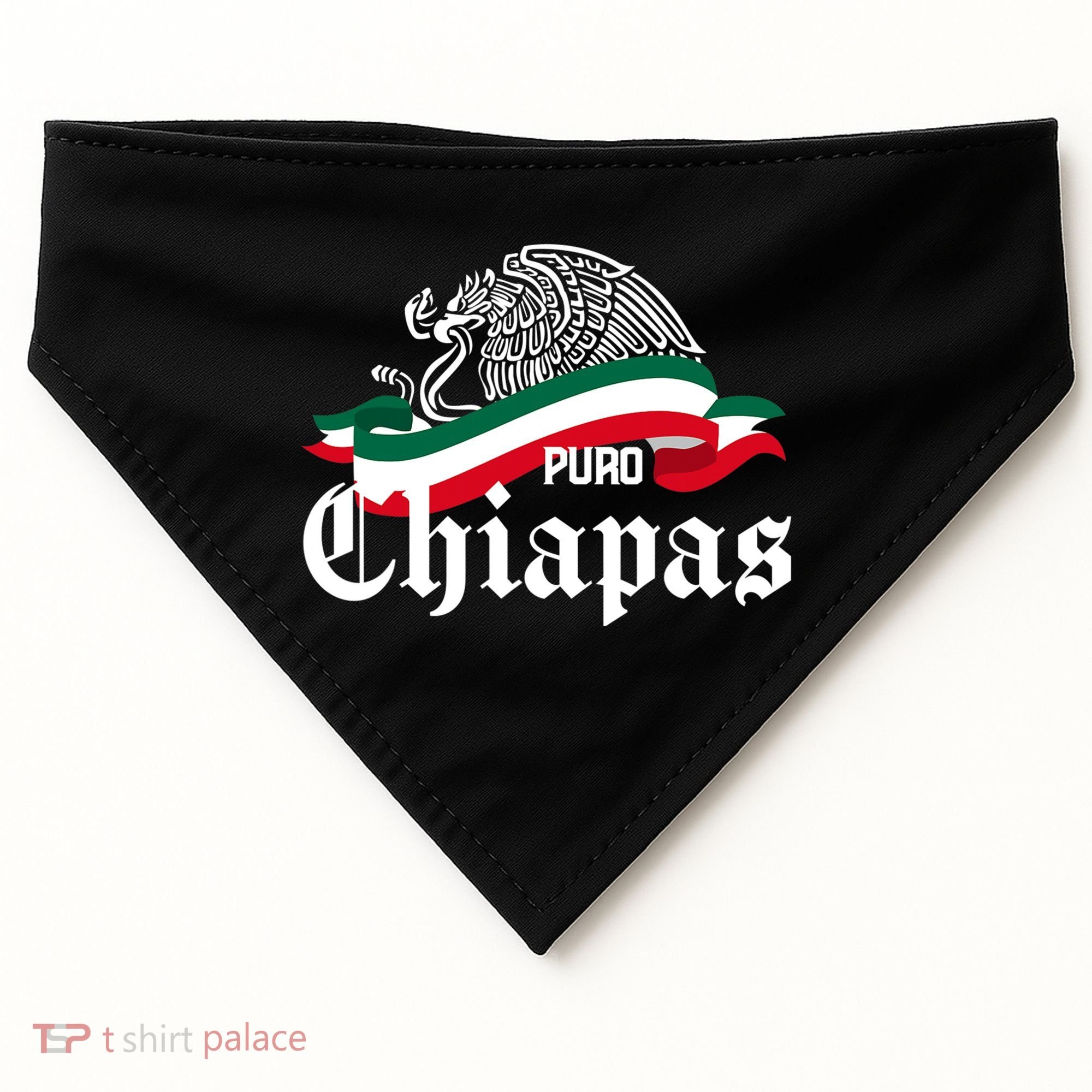 Chiapas Mexico Puro Chiapas Eagle Flag USA-Made Doggie Bandana