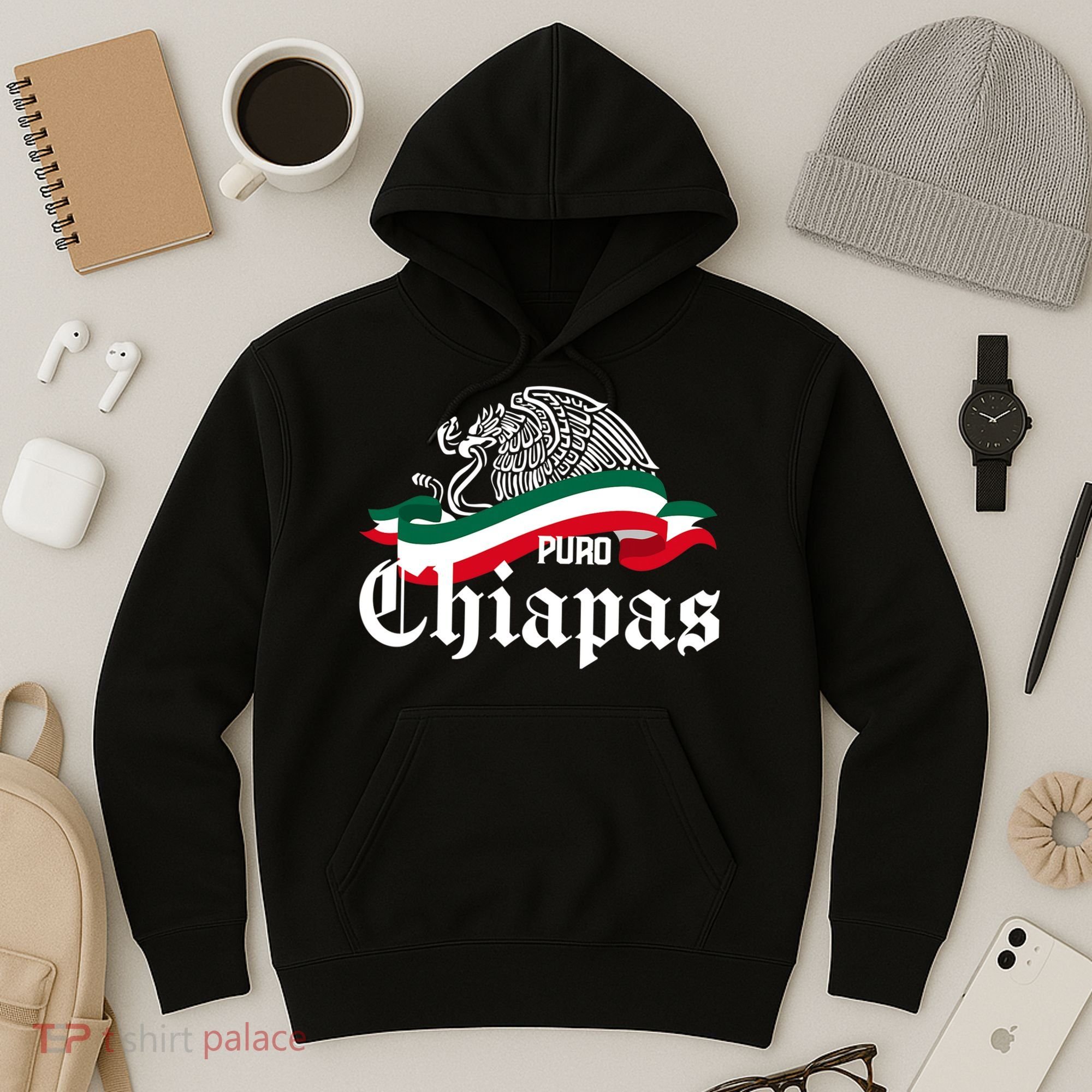 Chiapas Mexico Puro Chiapas Eagle Flag Hoodie