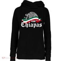 Chiapas Mexico Puro Chiapas Eagle Flag Womens Funnel Neck Pullover Hood thumb 0