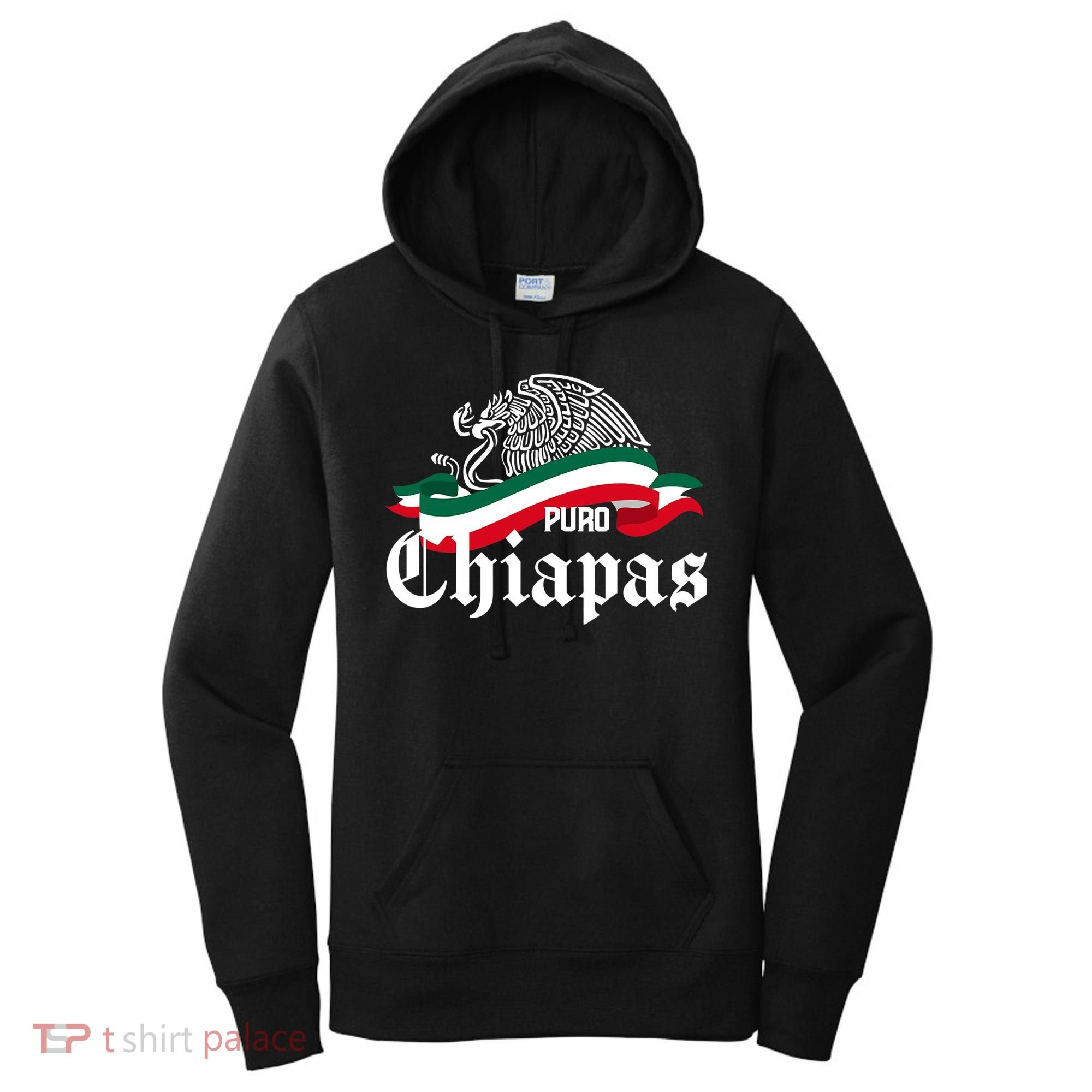 Chiapas Mexico Puro Chiapas Eagle Flag Women's Hoodie