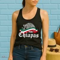 Chiapas Mexico Puro Chiapas Eagle Flag Women's Tank Top thumb 2