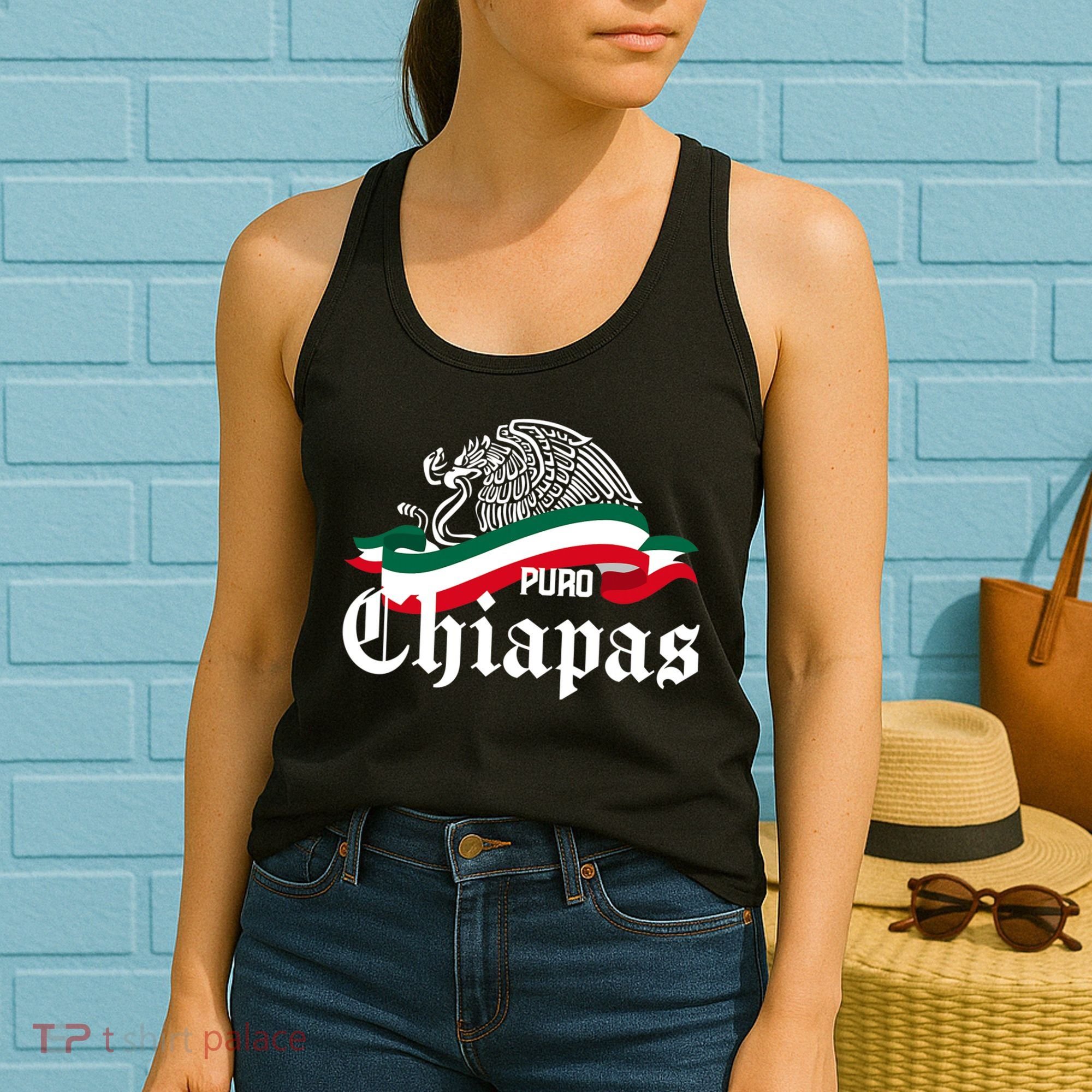 Chiapas Mexico Puro Chiapas Eagle Flag Women's Tank Top