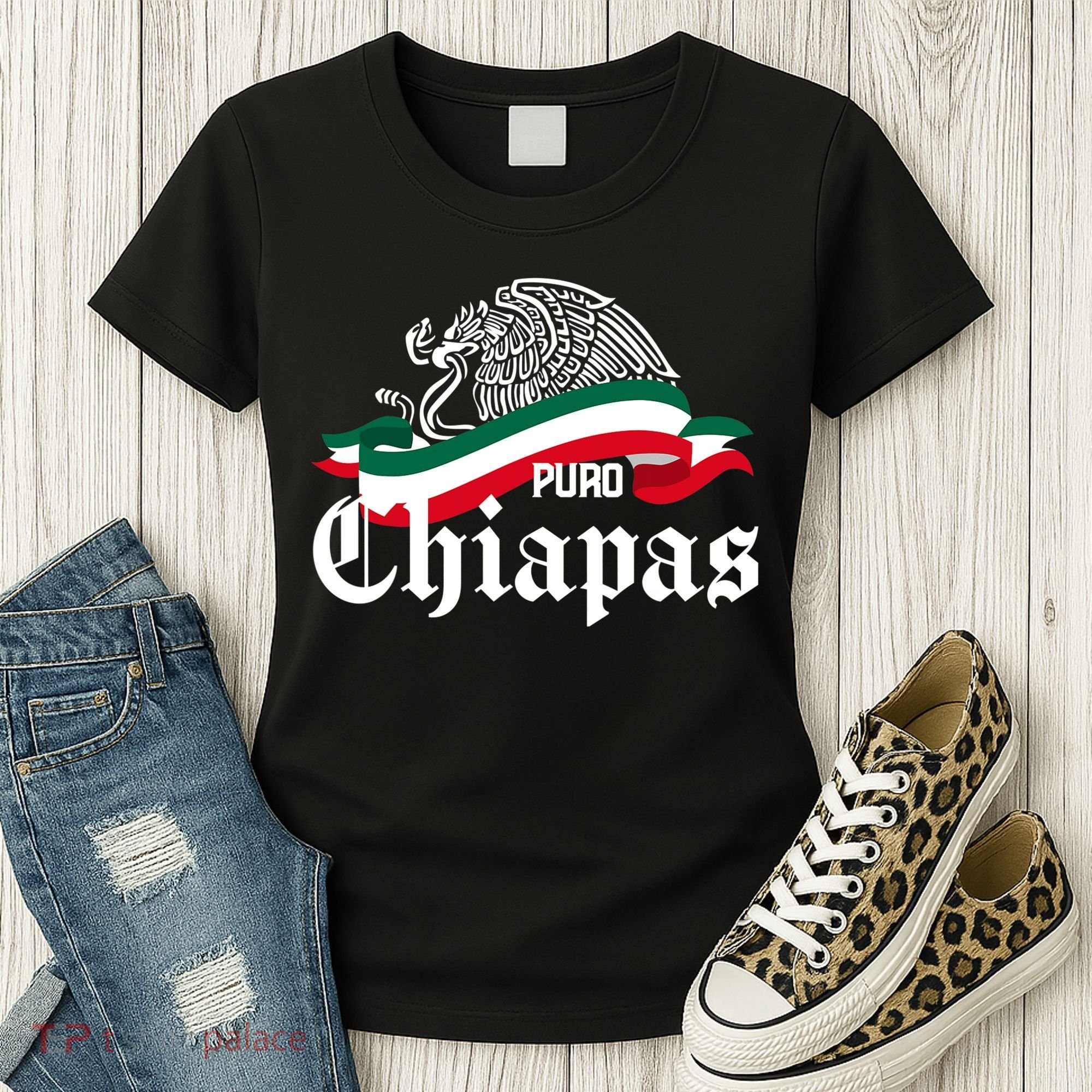 Chiapas Mexico Puro Chiapas Eagle Flag Women's T-Shirt