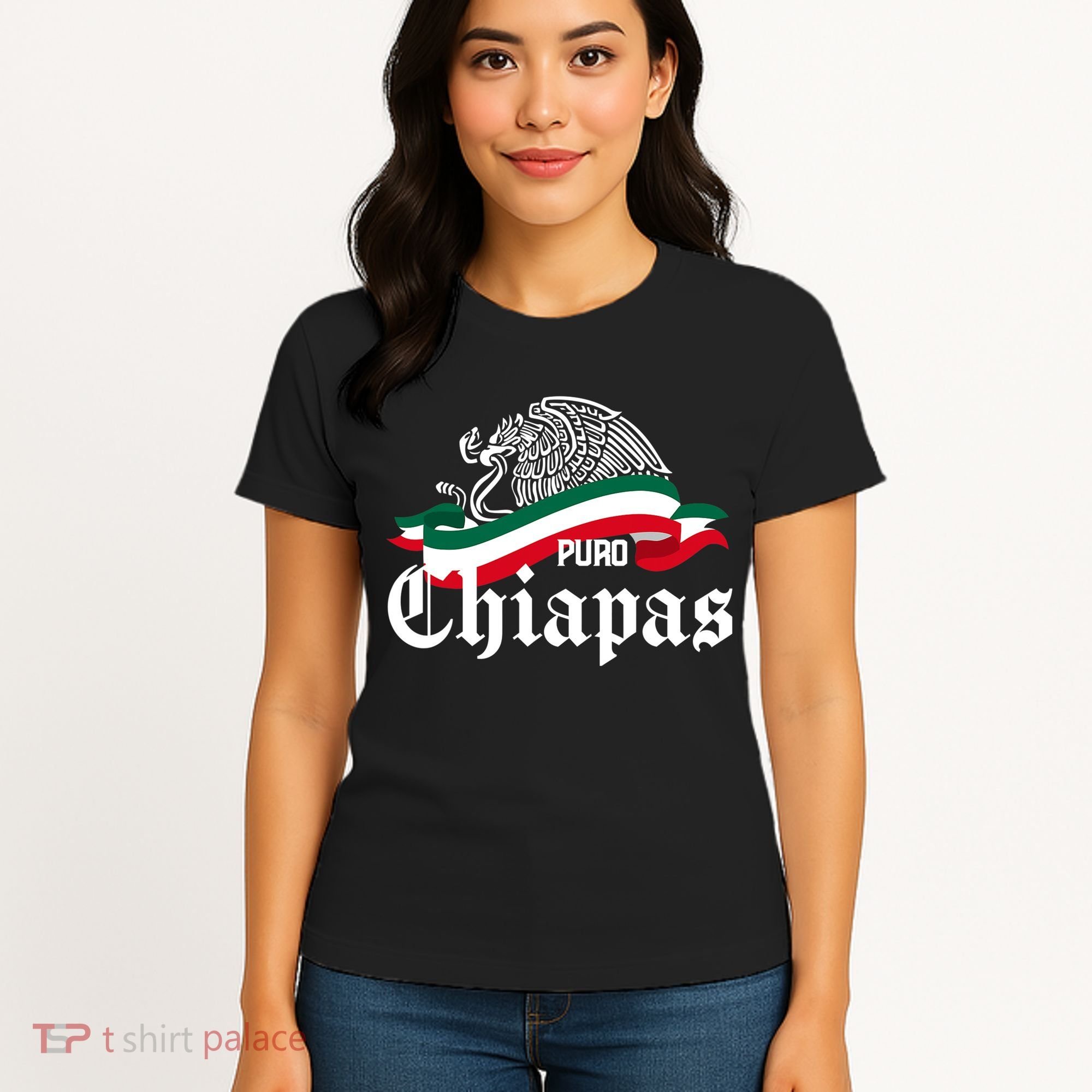 Chiapas Mexico Puro Chiapas Eagle Flag Women's T-Shirt
