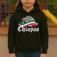 Chiapas Mexico Puro Chiapas Eagle Flag Kids Hoodie thumb 3