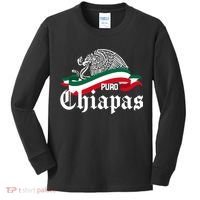 Chiapas Mexico Puro Chiapas Eagle Flag Kids Long Sleeve Shirt thumb 0