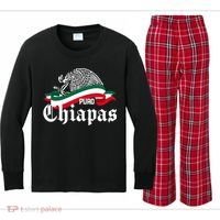 Chiapas Mexico Puro Chiapas Eagle Flag Kids Long Sleeve Plaid Pajama Set thumb 0