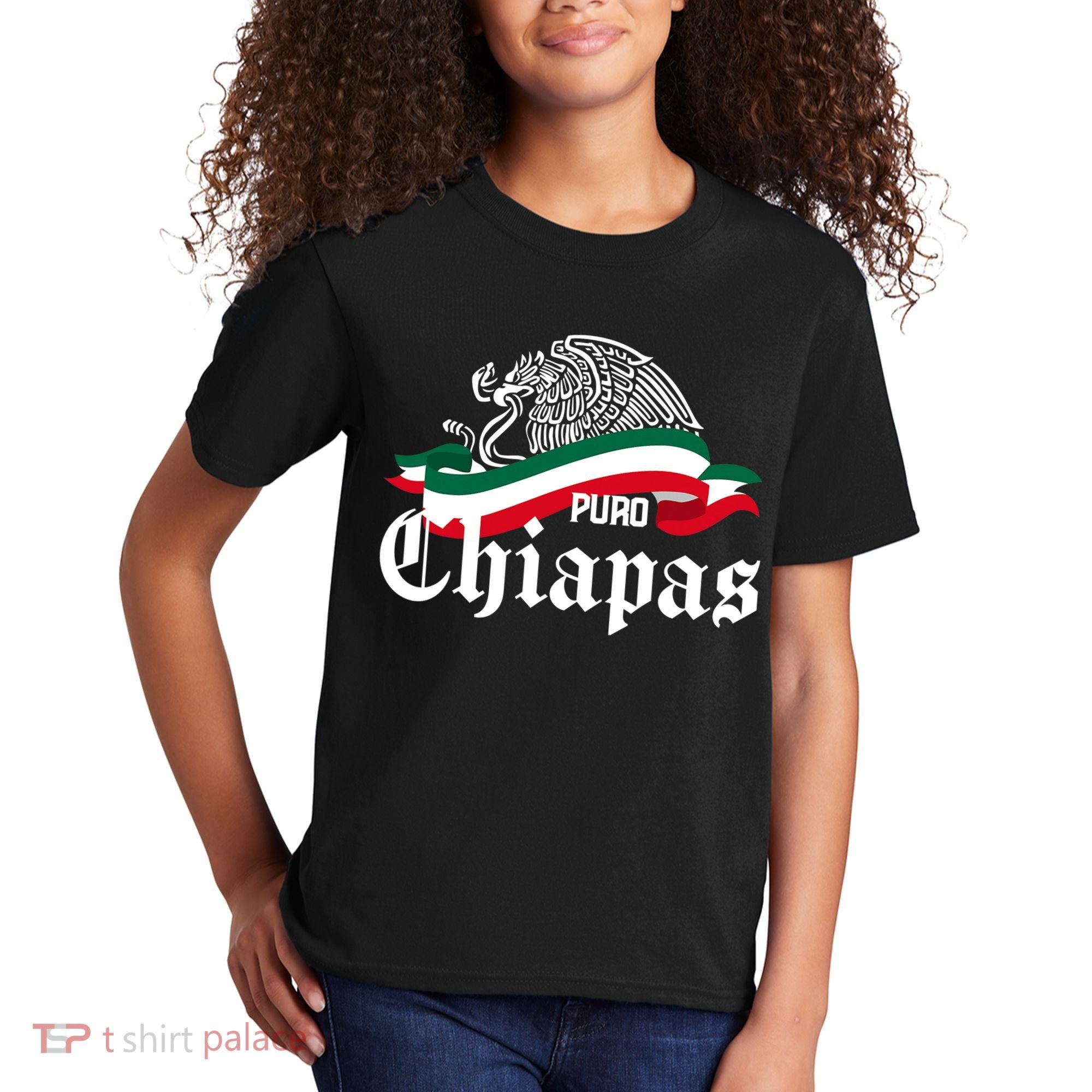 Chiapas Mexico Puro Chiapas Eagle Flag Kids T-Shirt