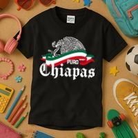 Chiapas Mexico Puro Chiapas Eagle Flag Kids T-Shirt thumb 3