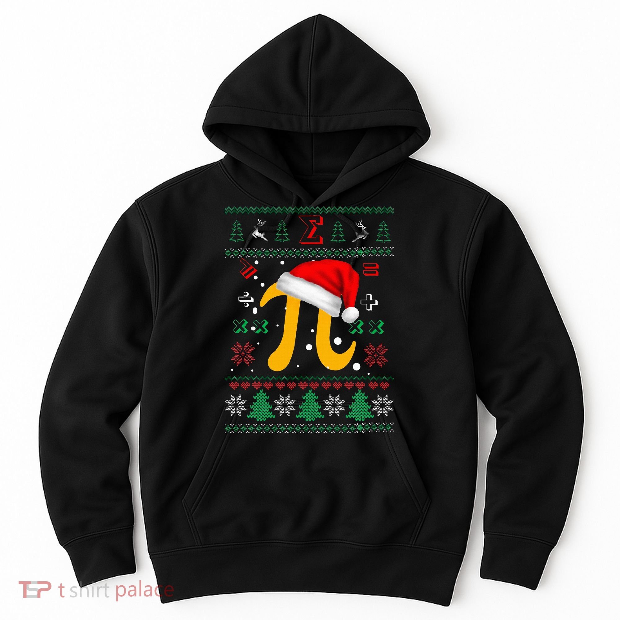 Christmas Math Pi Santa Hat Costume Xmas UGLY Teacher Gifts Hoodie