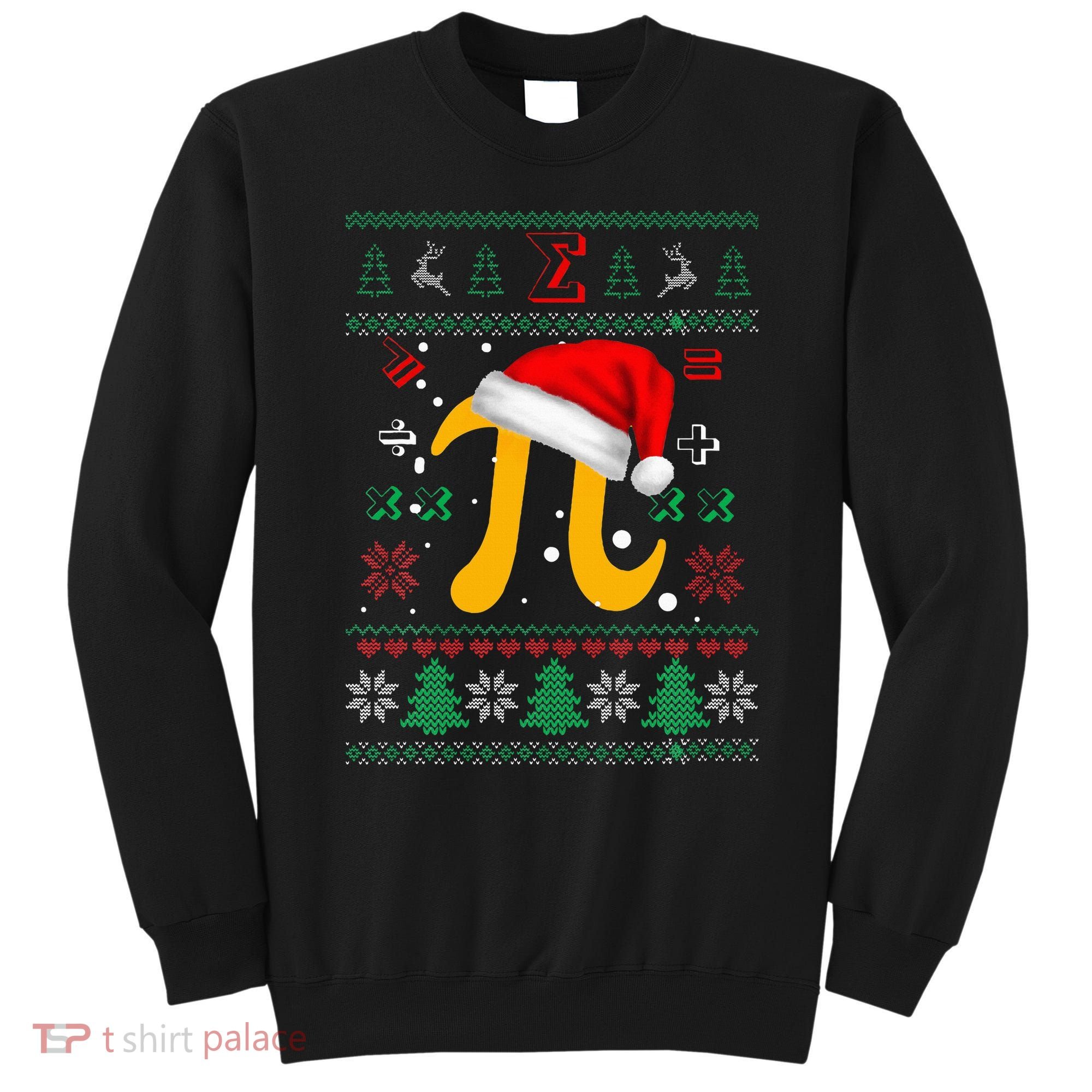 Christmas Math Pi Santa Hat Costume Xmas UGLY Teacher Gifts Sweatshirt
