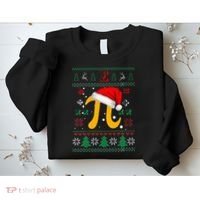 Christmas Math Pi Santa Hat Costume Xmas UGLY Teacher Gifts Sweatshirt thumb 2