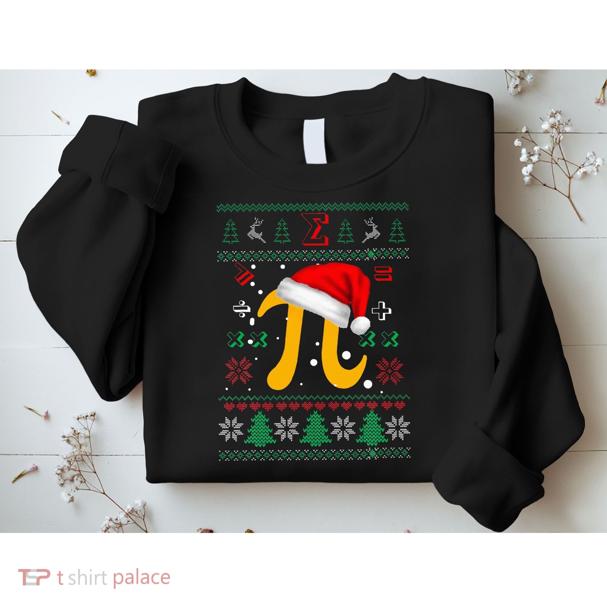 Christmas Math Pi Santa Hat Costume Xmas UGLY Teacher Gifts Sweatshirt