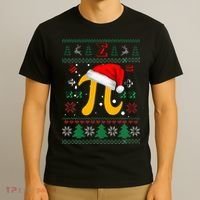 Christmas Math Pi Santa Hat Costume Xmas UGLY Teacher Gifts T-Shirt thumb 3