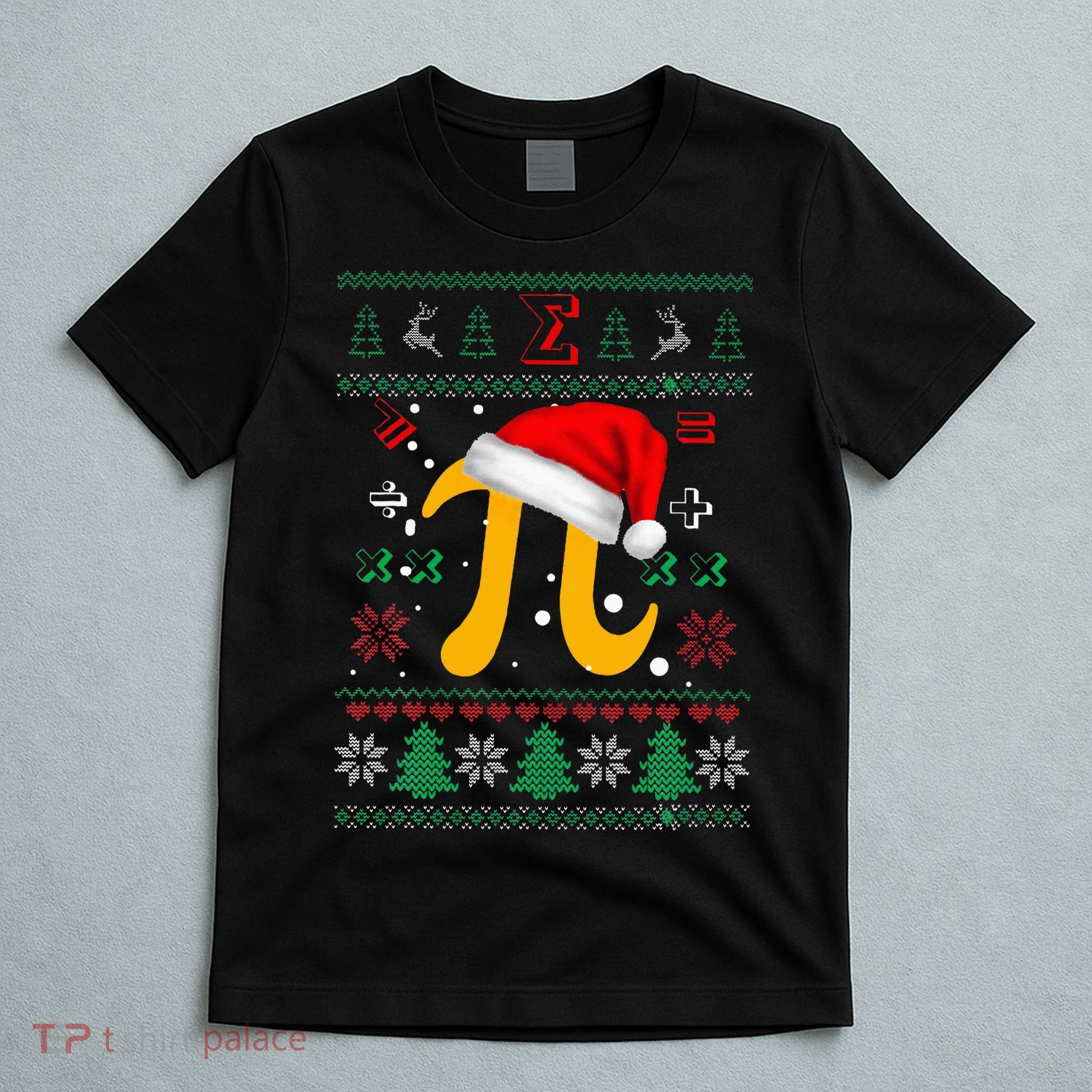 Christmas Math Pi Santa Hat Costume Xmas UGLY Teacher Gifts T-Shirt