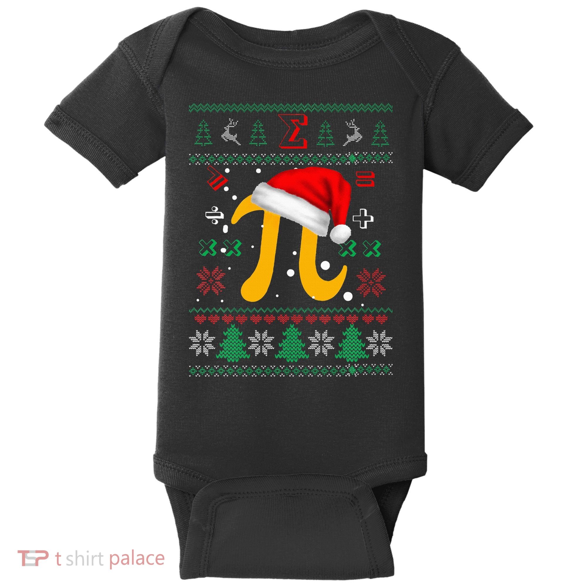 Christmas Math Pi Santa Hat Costume Xmas UGLY Teacher Gifts Baby Bodysuit