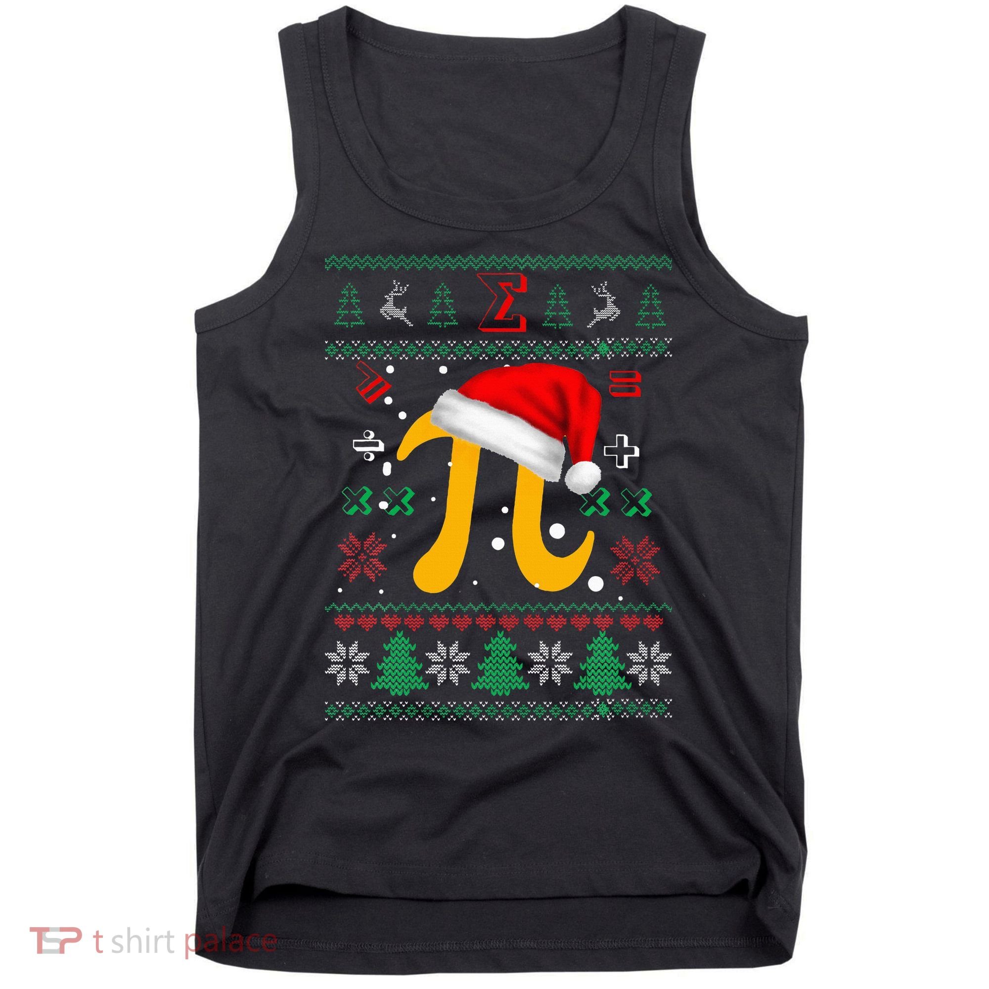 Christmas Math Pi Santa Hat Costume Xmas UGLY Teacher Gifts Tank Top