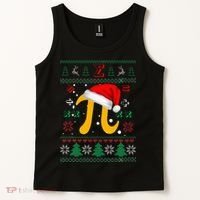 Christmas Math Pi Santa Hat Costume Xmas UGLY Teacher Gifts Tank Top thumb 2