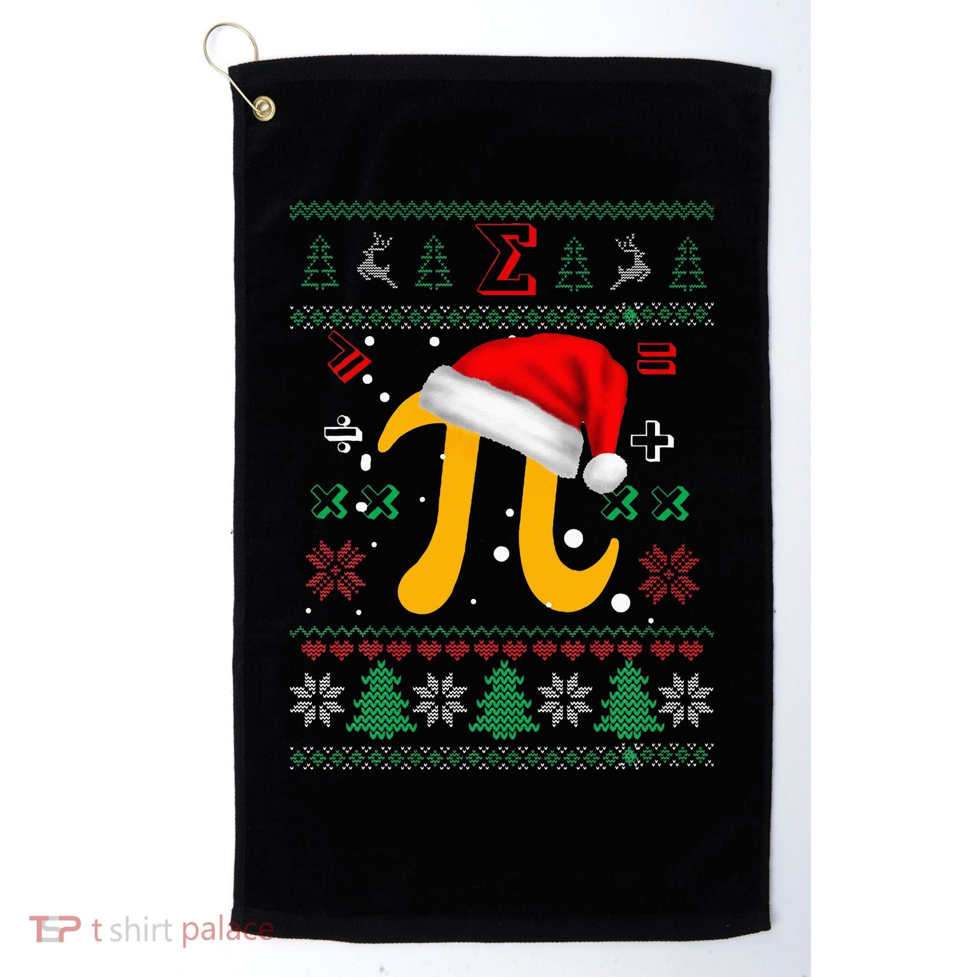 Christmas Math Pi Santa Hat Costume Xmas UGLY Teacher Gifts Golf Towel