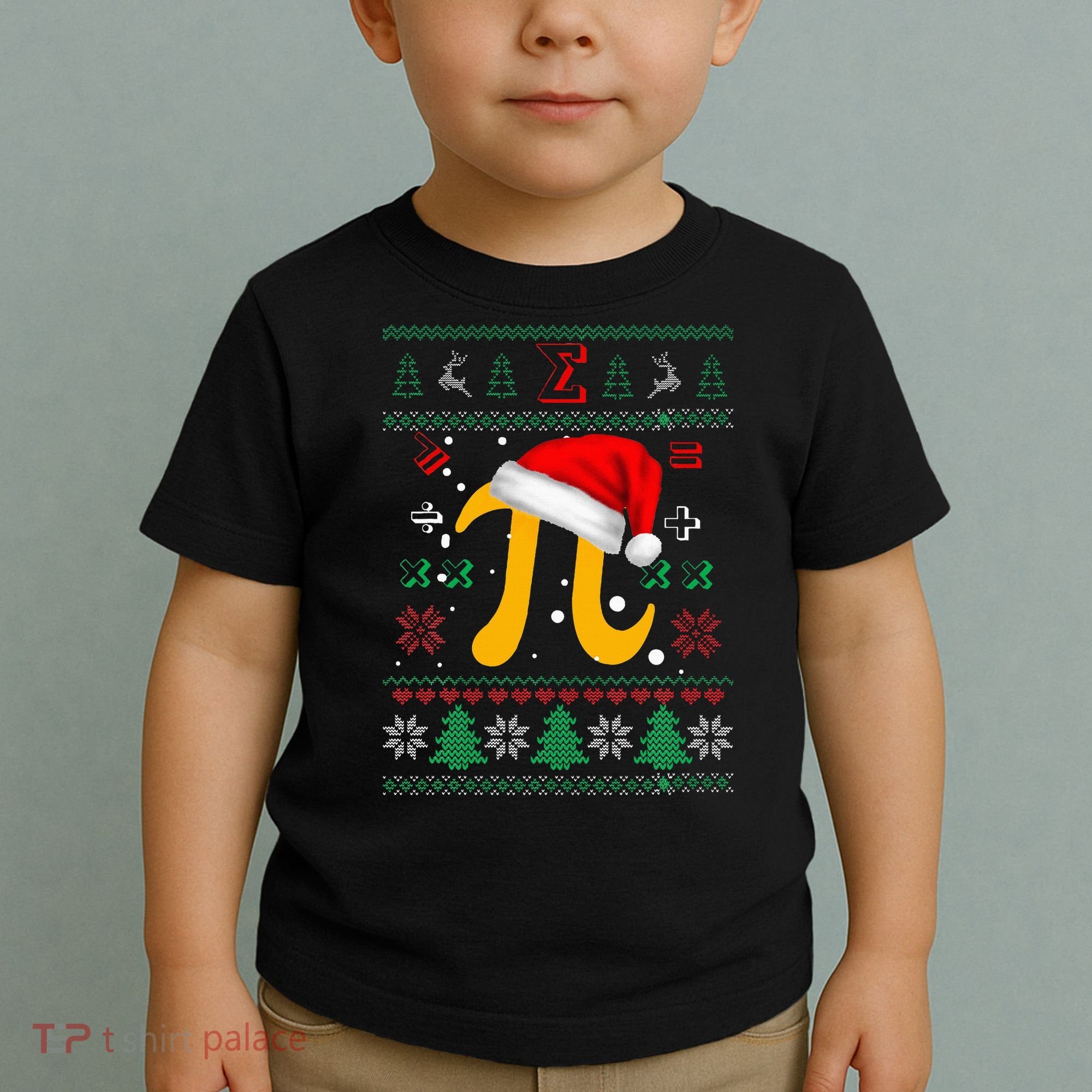 Christmas Math Pi Santa Hat Costume Xmas UGLY Teacher Gifts Toddler T-Shirt