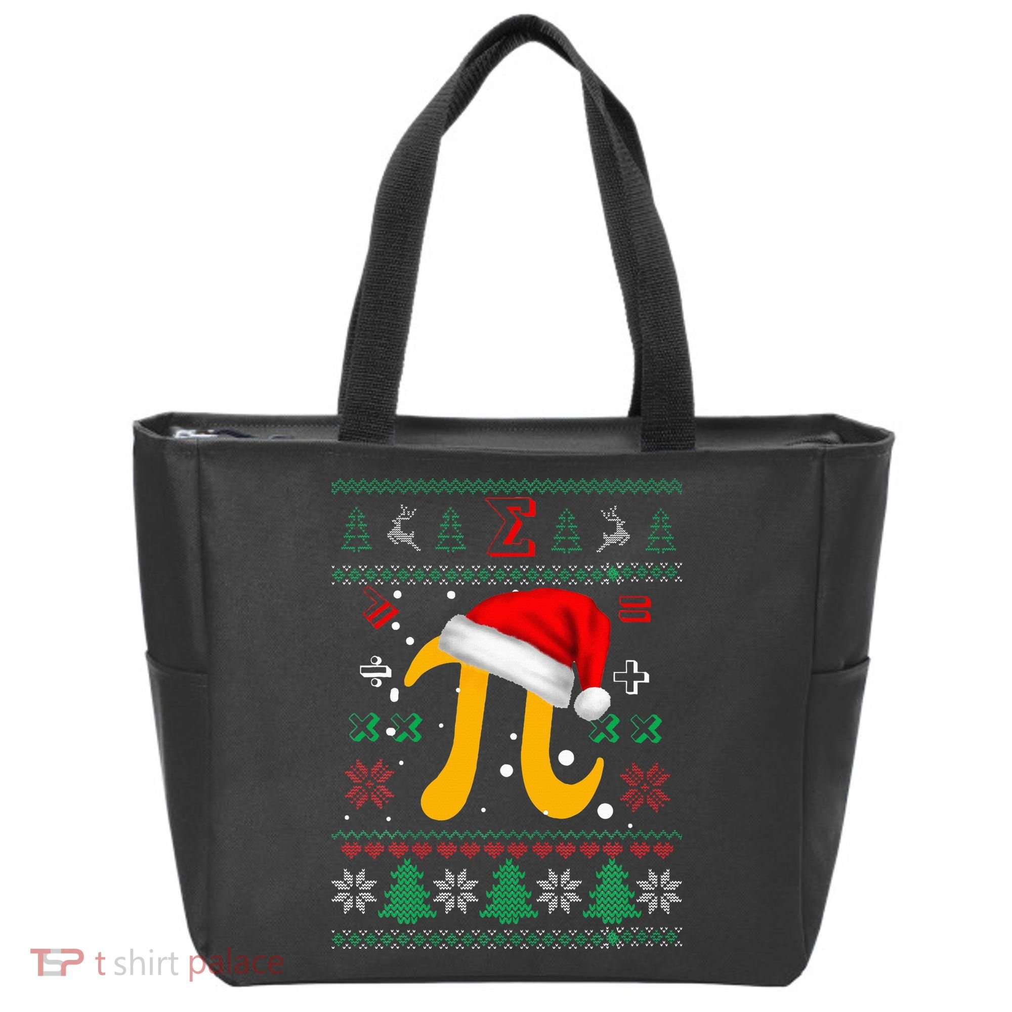 Christmas Math Pi Santa Hat Costume Xmas UGLY Teacher Gifts Tote Bag