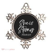 Cute Mom Proverbs 31 Gift She Is Strong Proverbs 31:17 Cool Gift Ornament thumb 0